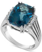 Blue Topaz (7 Ct. T.w.) & Diamond (1/5 Ct. T.w.) Ring In 14k White Gold
