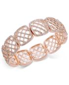 Charter Club Rose Gold-tone Honeycomb Crystal Stretch Bracelet, Only At Macy's