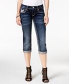 Rock Revival Cropped Dark Blue Wash Jeans, Only At Macy's