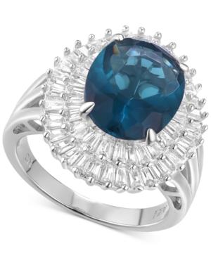 Cubic Zirconia December Baguette Statement Ring Sterling Silver