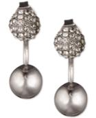 Judith Jack Silver-tone Crystal Fireball Front And Back Earrings