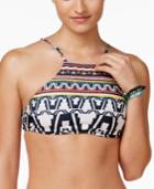 Becca Primitive Journey High-neck Tribal-print Bikini Top Women's Swimsuit