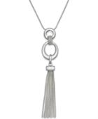 Charter Club Silver-tone Circle Tassel Pendant Necklace, Only At Macy's