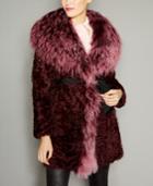 The Fur Vault Belted Lamb Fur Coat