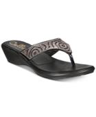 Callisto Sommerville Embellished Slide Thong Wedge Sandals, Created For Macy's Women's Shoes