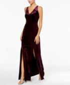Calvin Klein Crushed Velvet Cutout-back Gown