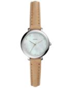 Fossil Women's Jacqueline Light Brown Leather Strap Watch 26mm Es4084