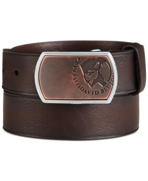 Buffalo David Bitton Logo Plaque Buckle Leather Belt