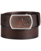 Buffalo David Bitton Logo Plaque Buckle Leather Belt