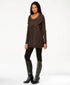 Cable & Gauge Cowl-neck Tunic Sweater