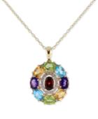 Sophisticate By Effy Multi-gemstone (3-1/2 Ct. T.w.) & Diamond (1/8 Ct. T.w.) Pendant Necklace In 14k Gold, 16 + 2 Extender