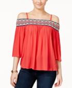 Bcx Juniors' Off-shoulder Embroidered Blouse