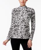 Karen Scott Printed Mock-neck Top, Only At Macy's