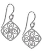 Giani Bernini Cubic Zirconia Filigree Drop Earrings Sterling Silver, Created For Macy's