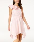 The Edit By Seventeen Juniors' Gingham One-shoulder Dress, Created For Macy's