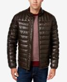 Tommy Hilfiger Men's Quilted Packable Faux-leather Puffer Jacket