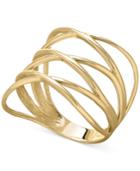 Openwork Crossover Ring In 14k Gold