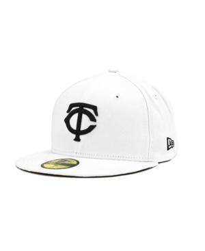 New Era Minnesota Twins Mlb White And Black 59fifty Cap