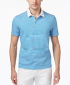 Tommy Hilfiger Men's Tailored-fit Fine-striped Cotton Polo
