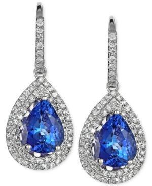 Tanzanite (4 Ct. T.w) And Diamond (1 Ct. T.w.) Drop Earrings In 14k White Gold