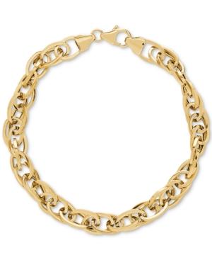 Interlocking Oval Link Chain Bracelet In 14k Gold