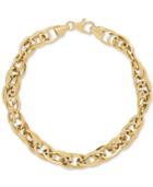 Interlocking Oval Link Chain Bracelet In 14k Gold