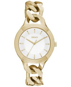 Dkny Women's Chambers Gold-tone Stainless Steel Chain Bracelet Watch 36mm Ny2217