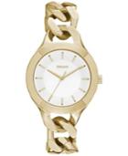 Dkny Women's Chambers Gold-tone Stainless Steel Chain Bracelet Watch 36mm Ny2217