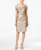 Calvin Klein Petite Off-the-shoulder Brocade Sheath Dress