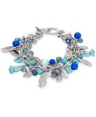 Vera Bradley Silver-tone Beaded Feather Layer Bracelet