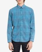 Calvin Klein Jeans Men's Yarn-dyed Chalk-wash Plaid Shirt