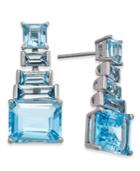 Blue Topaz Ladder Dangle Earrings (7 Ct. T.w.) In Sterling Silver