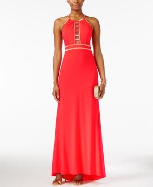Xscape Petite Beaded Halter Gown