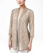 Jm Collection Lace-back Open-front Cardigan, Only At Macy's