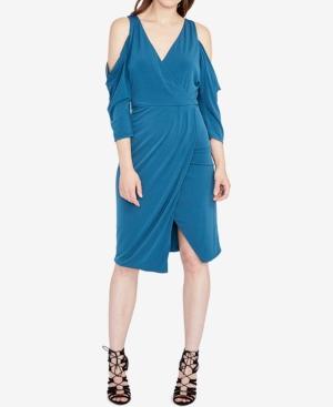 Rachel Rachel Roy Faux-wrap Cold-shoulder Midi Dress