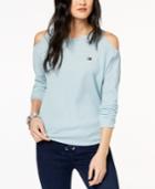 Tommy Hilfiger Sport Cold-shoulder Waffle-knit Top, A Macy's Exclusive Style