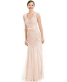 Adrianna Papell Cap-sleeve Embellished Gown