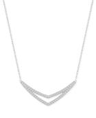 Swarovski Silver-tone Crystal Pave Chevron Collar Necklace
