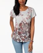Style & Co Printed Dolman-sleeve T-shirt, Created For Macy's
