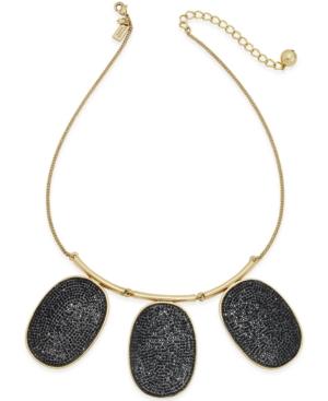 Kate Spade New York Gold-tone Black Pave Oval Frontal Necklace