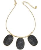 Kate Spade New York Gold-tone Black Pave Oval Frontal Necklace