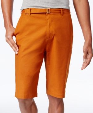 Sean John Men's Long Belted Shorts