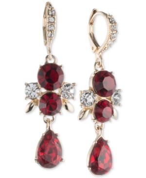 Givenchy Double Drop Stone And Crystal Drop Earrings