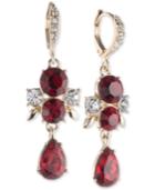 Givenchy Double Drop Stone And Crystal Drop Earrings