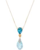 Blue Topaz (3-1/4 Ct. T.w.) & Diamond Accent 18 Pendant Necklace In 14k Gold