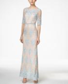 Tahari Asl Embellished Lace Dress