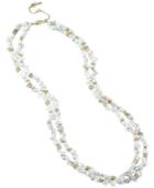 Kenneth Cole New York Gold-tone White Stone Chip Long Length Necklace