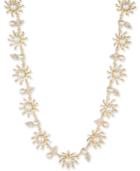 Anne Klein Gold-tone Pave Imitation Pearl Collar Necklace