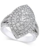 Diamond Marquise-style Cluster Ring (1-5/8 Ct. T.w.) In 14k White Gold