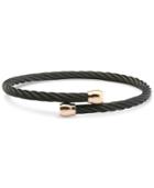 Charriol Two-tone Cable Bypass Bangle Bracelet In Pvd Black- & Rose Gold-tone Stainless Steel